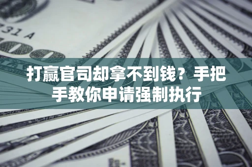 武汉打赢官司却拿不到钱？手把手教你申请强制执行