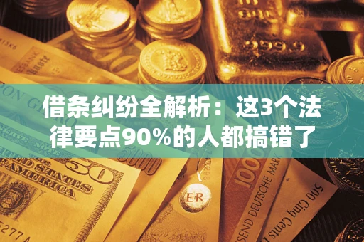 武汉借条纠纷全解析：这3个法律要点90%的人都搞错了