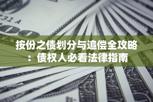 武汉按份之债划分与追偿全攻略：债权人必看法律指南